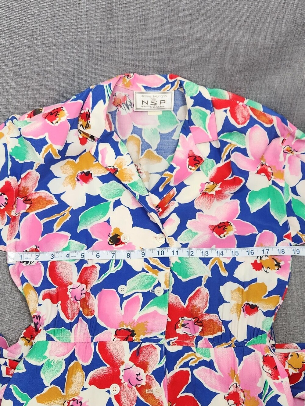 Vintage USA Union Made Donna Morgan Floral Dress. 7/8 - Picture 8 of 10